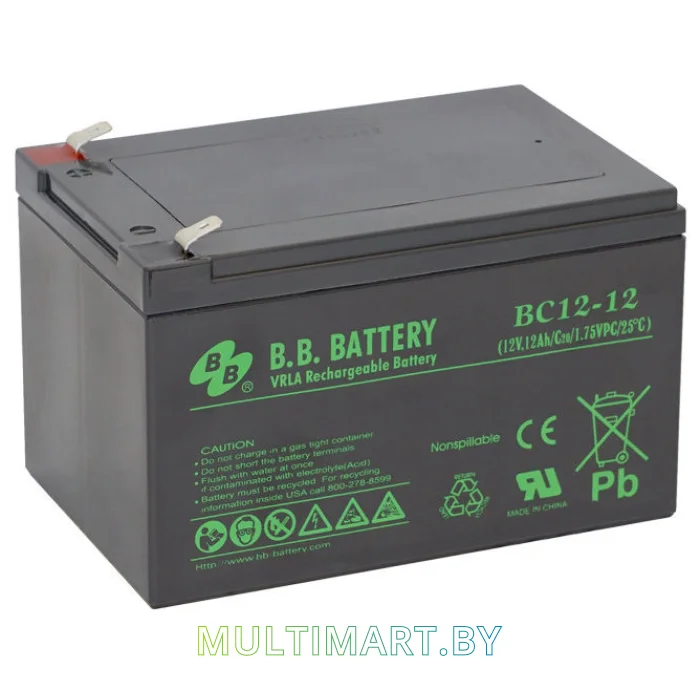 Аккумулятор для ИБП B.B. Battery BC12-12 (12В/12 А·ч)